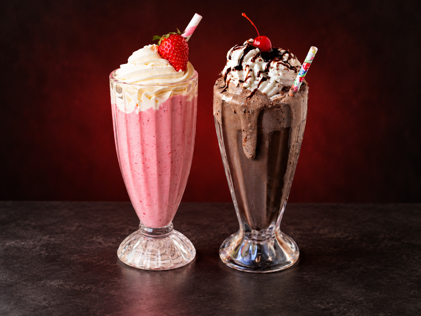 Milkshakes de frutilla y chocolate en Bernardo's, Machala